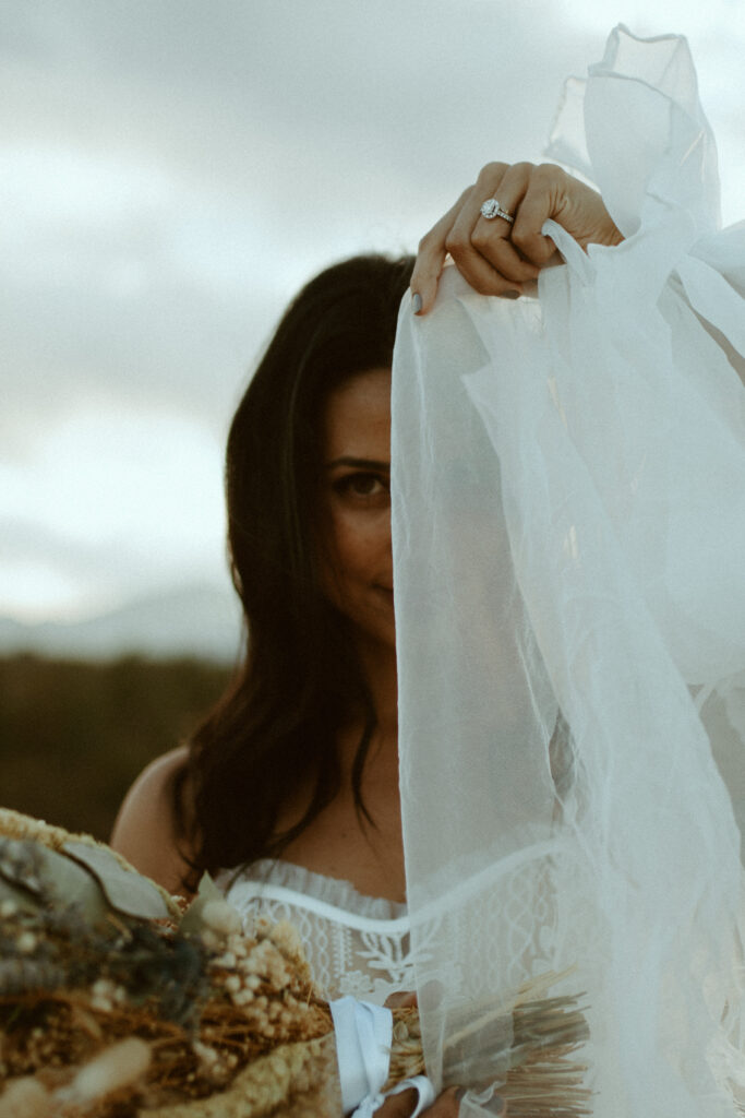 Bridals of the beautiful bride in this Colorado Elopement