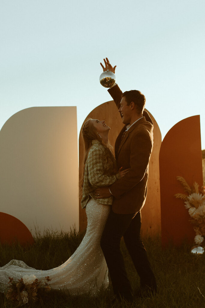 Groovy Modern Disco Themed Wedding. 
I will deliver gorgeous photos you will cherish for a lifetime. I am an experienced destination wedding photographer for Jackson Hole and Grand Teton National Park. While specializing in intimate and adventurous elopement photography