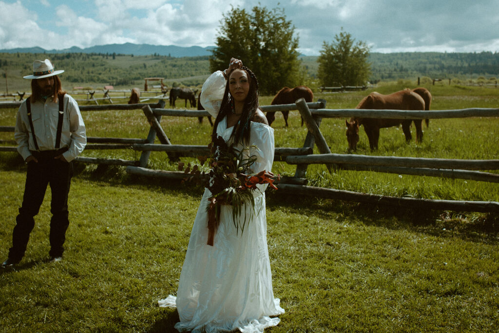 Diamond Cross Ranch Native Beauty Wedding. Jackson Hole Weddings and Elopements Kinseylynn Photo Co. Jackson Hole Wedding and elopement photography and cinema