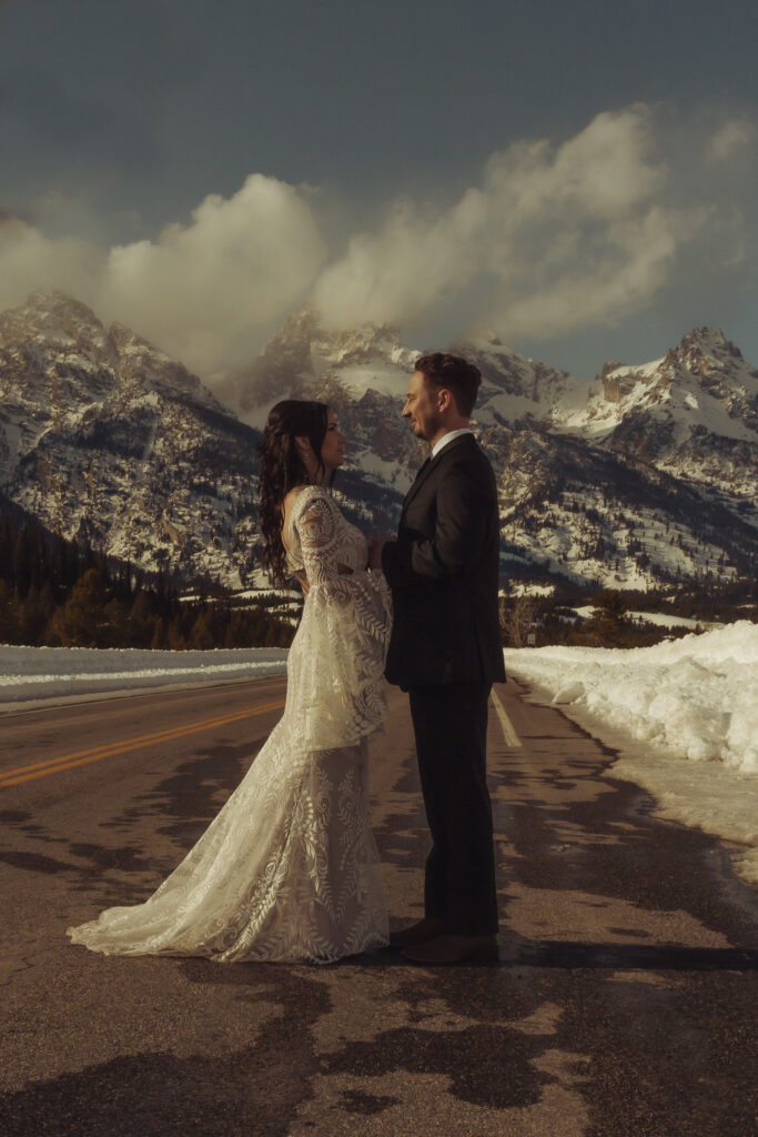 Hayley and Alex Jackson Hole Elopement. We had such a beautiful time together at windy point and then downtown Jackson Hole Wyoming capturing moments to preserve the memories of their elopement. 