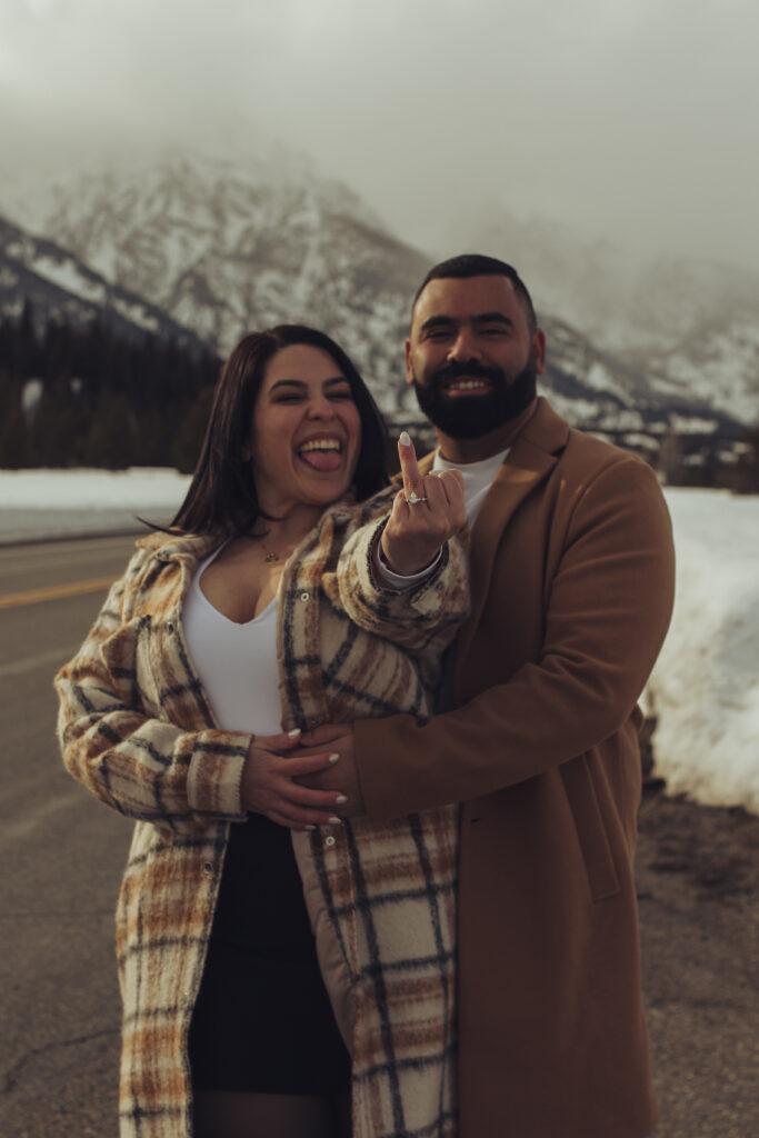 A proposal in Grand Teton National Park  photographed by Kinseylynnphoto Co a Jackson Hole Wedding and Elopement photographer in Wyoming. Jackson Hole Engagement photos.