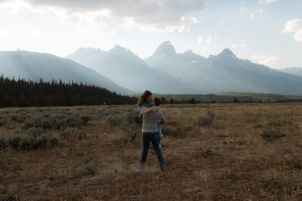 Colton + Hayley A Grand Teton Engagement session at Schwabachers landing