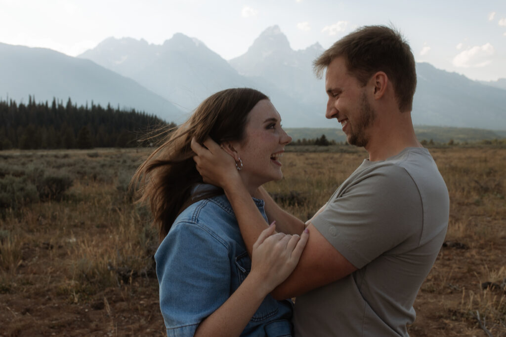 Colton + Hayley A Grand Teton Engagement session at Schwabachers landing