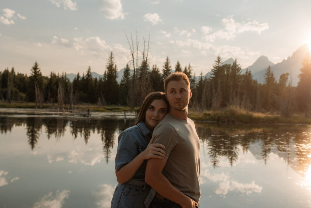 Colton + Hayley A Grand Teton Engagement session at Schwabachers landing