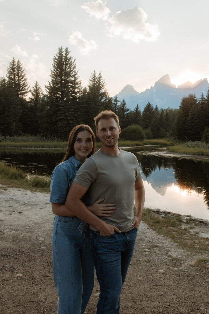 Colton + Hayley A Grand Teton Engagement session at Schwabachers landing