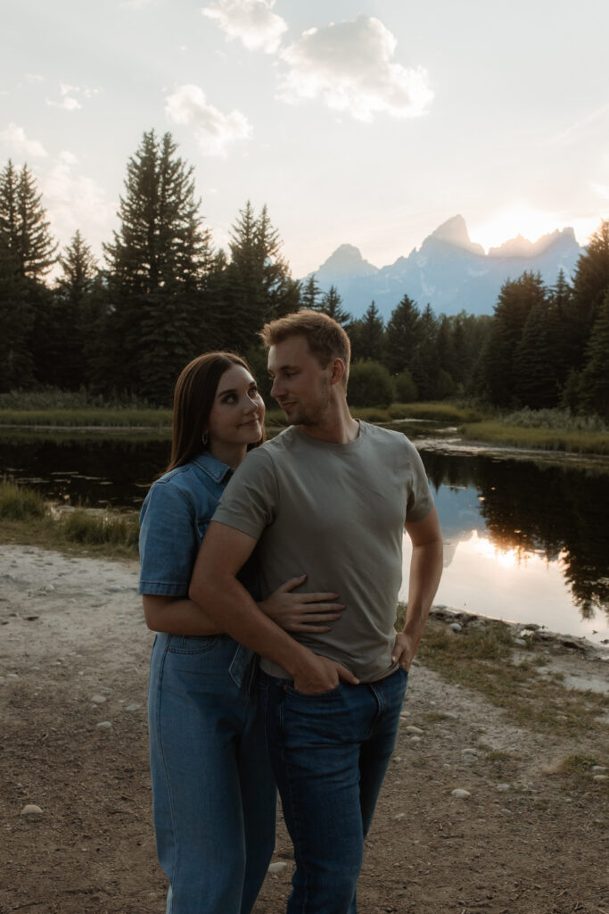 Colton + Hayley A Grand Teton Engagement session at Schwabachers landing